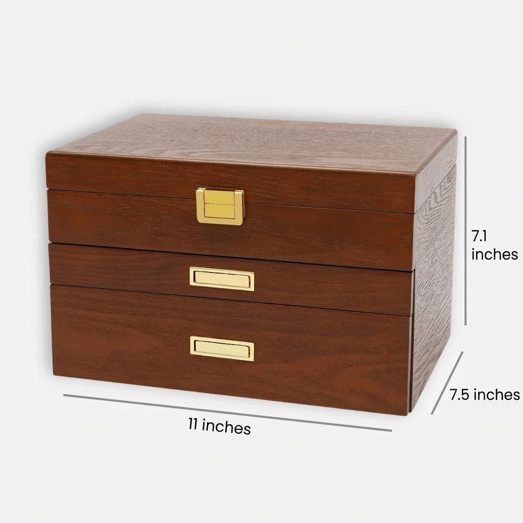 Schmucktruhe — Mehrfach-Schubladen Holz-Organizer