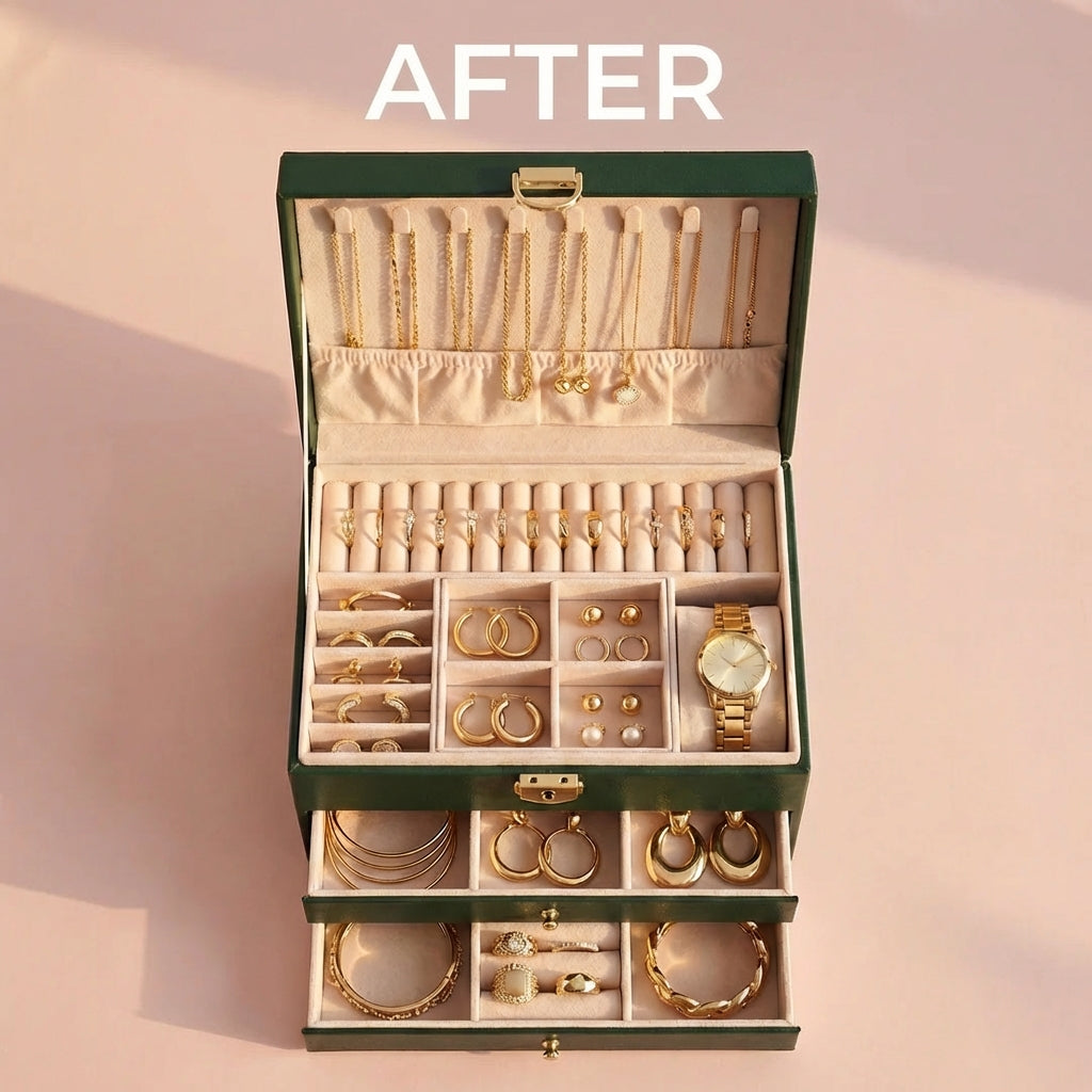 Schmuckschatulle mit Schubladen — 2-stufiger Organizer