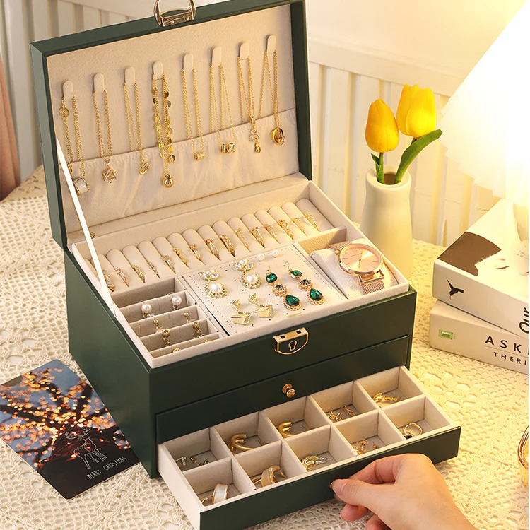 Schmuckschatulle mit Schubladen — 2-stufiger Organizer