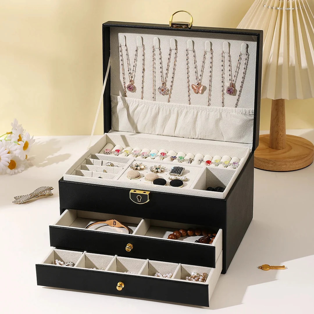 Schmuckschatulle mit Schubladen — 2-stufiger Organizer