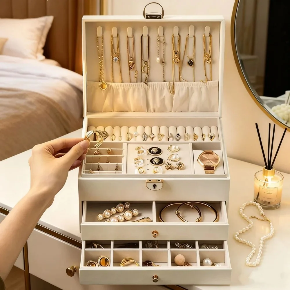 Schmuckschatulle mit Schubladen — 2-stufiger Organizer
