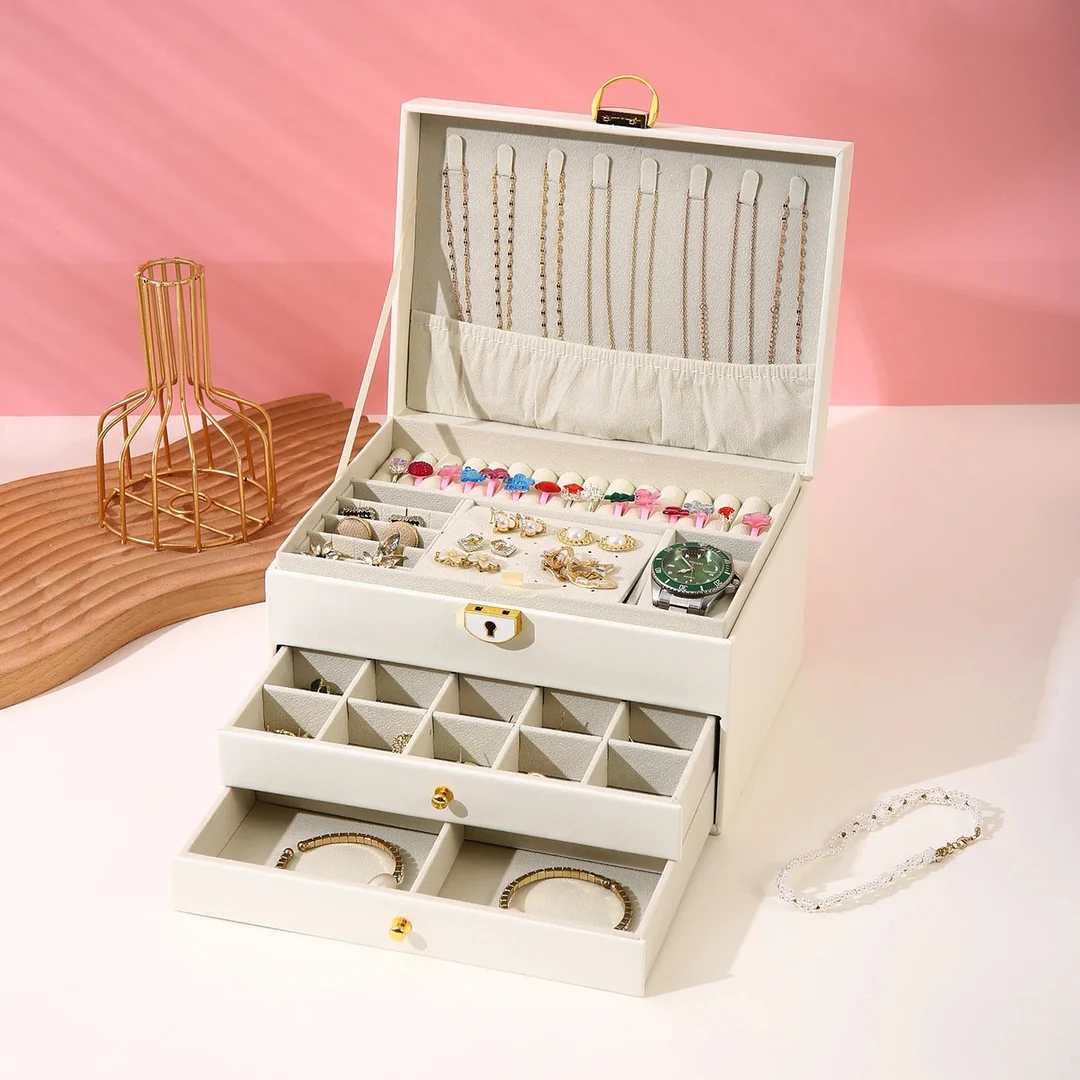 Schmuckschatulle mit Schubladen — 2-stufiger Organizer