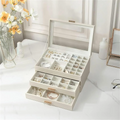 Schmuck-Displaytruhe — 3-stufig, veganes Leder