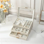 Schmuck-Displaytruhe — 3-stufig, veganes Leder
