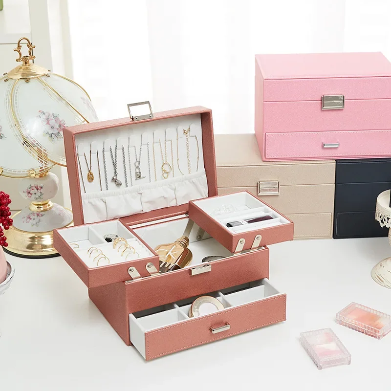 Schmuck-Organizer — Mehrfachfach, veganes Leder