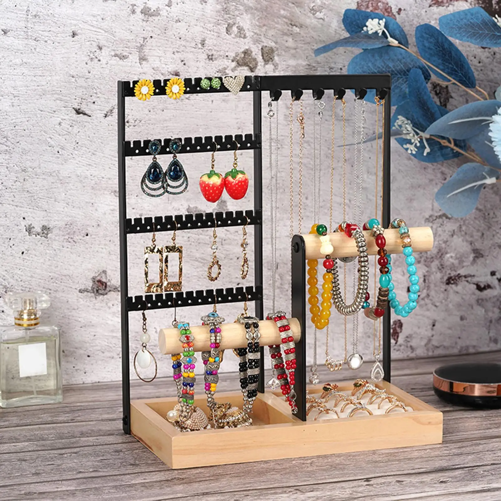 Schmuck-Displayständer — Holz und Metall