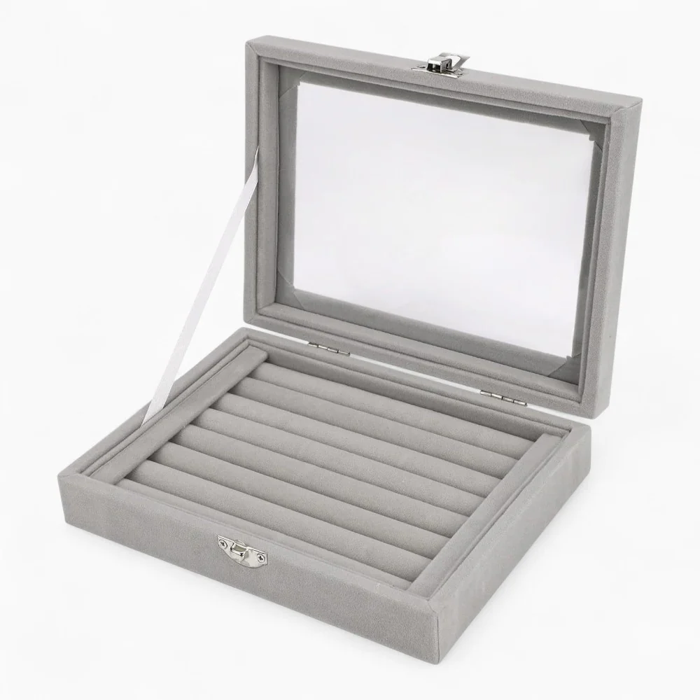 Ringvitrine — Weicher Samt-Organizer