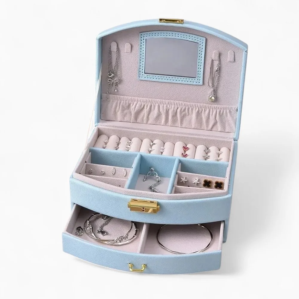 Reise-Schmucketui mit Spiegel — Sicherer Organizer
