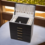 Torre de Joyas 5 Cajones — Cuero Sintético Curvado