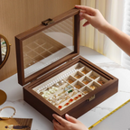 Jewelry Chest — Double-Tier Dark Wood