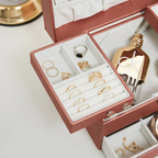 Schmuck-Organizer — Mehrfachfach, veganes Leder