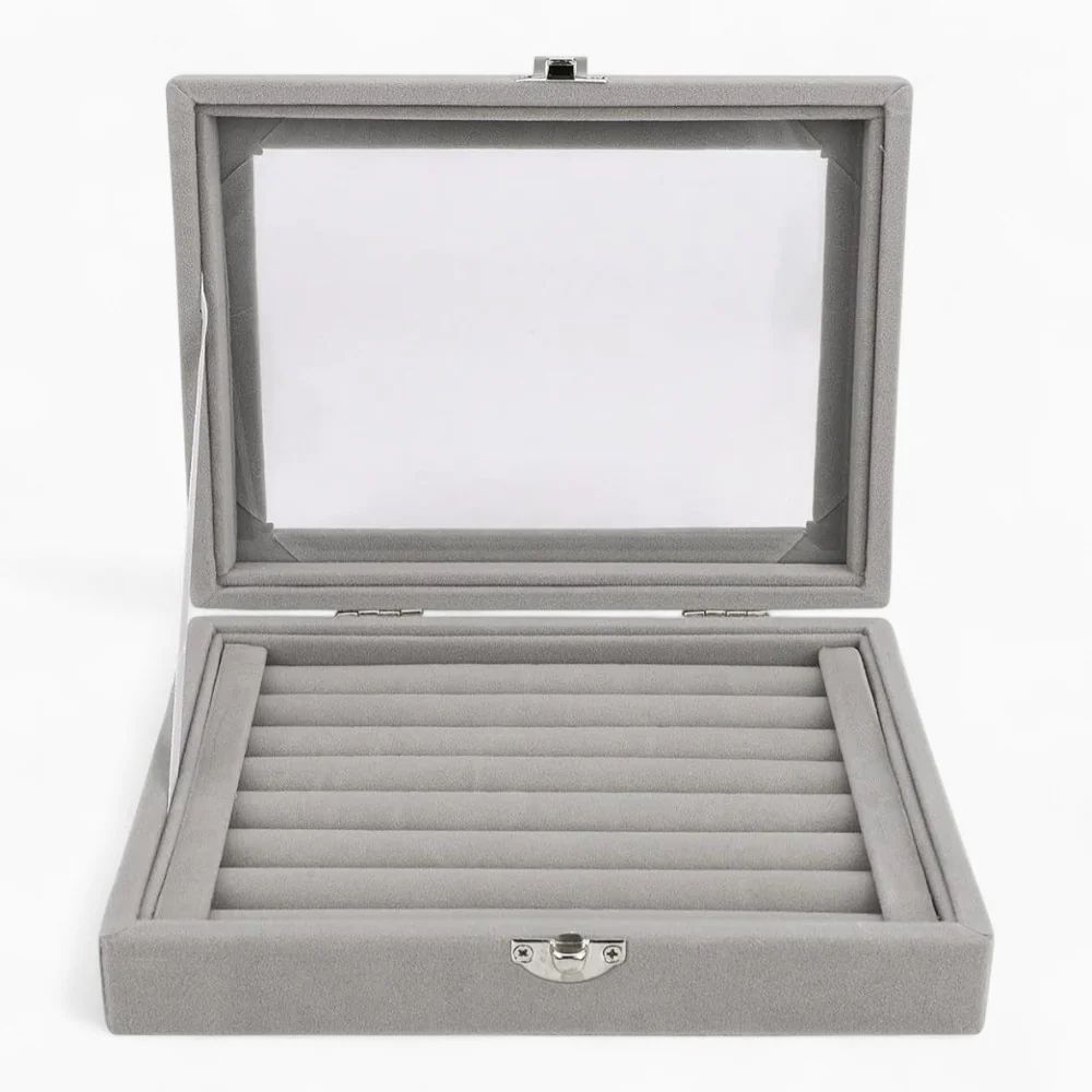 Ringvitrine — Weicher Samt-Organizer