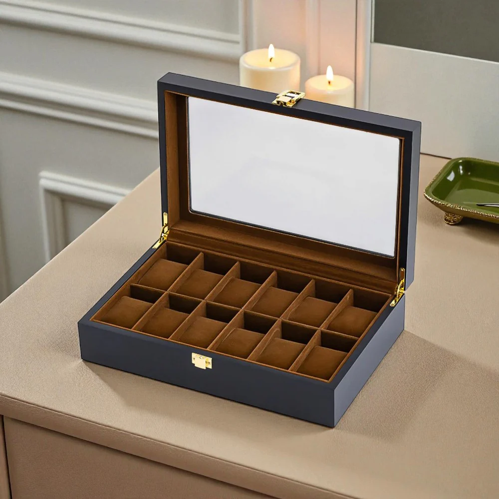 Uhrenbox mit Glastop — Vitrine