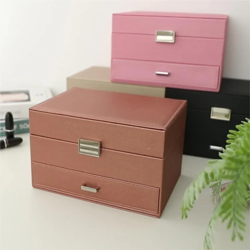 Schmuck-Organizer — Mehrfachfach, veganes Leder