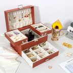 Schmuck-Organizer — Mehrfachfach, veganes Leder