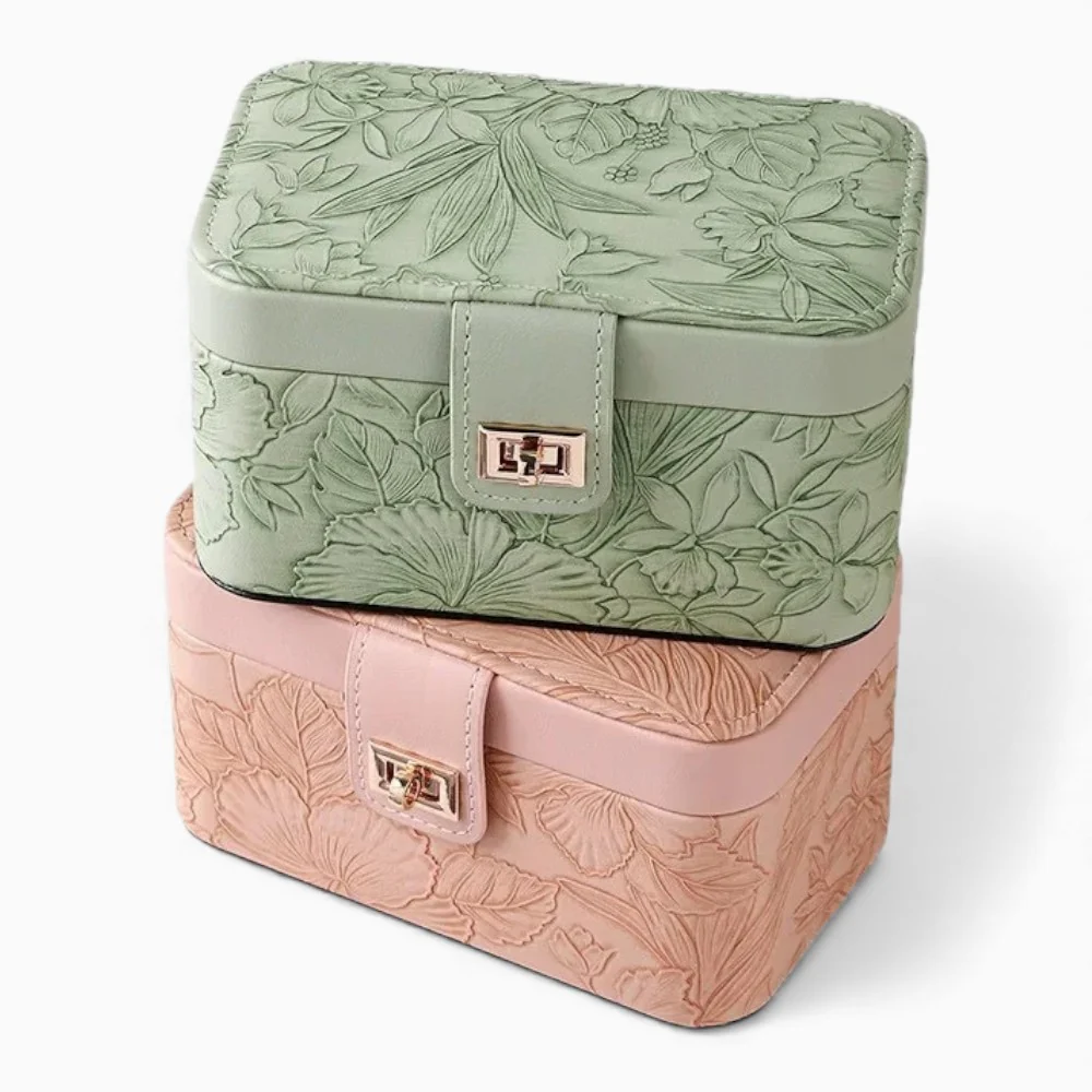 Schmucketui — Geprägtes Blumenmuster PU-Leder