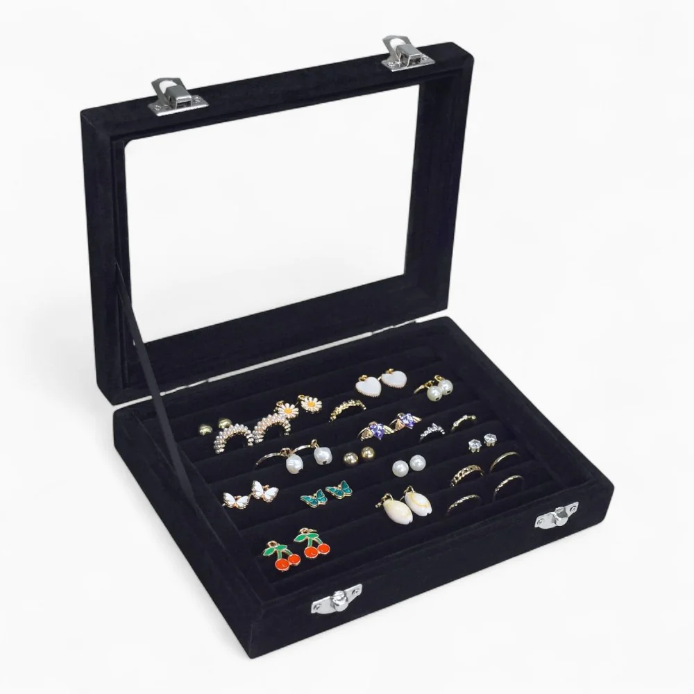 Ringvitrine — Weicher Samt-Organizer