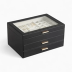 Schmuck-Displaytruhe — 3-stufig, veganes Leder