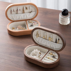 Schmuckschatulle — Tragbarer Holz-Reise-Organizer