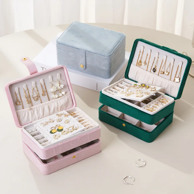 Estuche de Joyas de Viaje — Terciopelo Compacto
