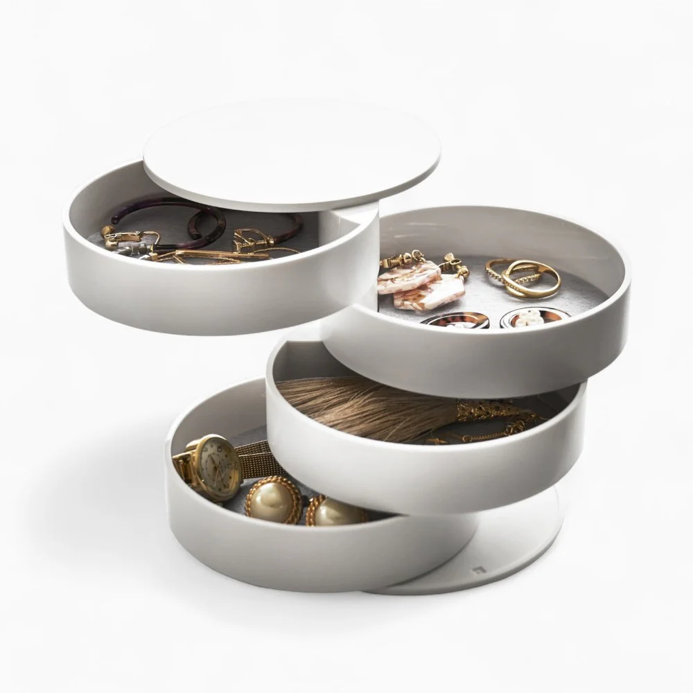 Caja de Joyas — Redonda Forrada de Terciopelo