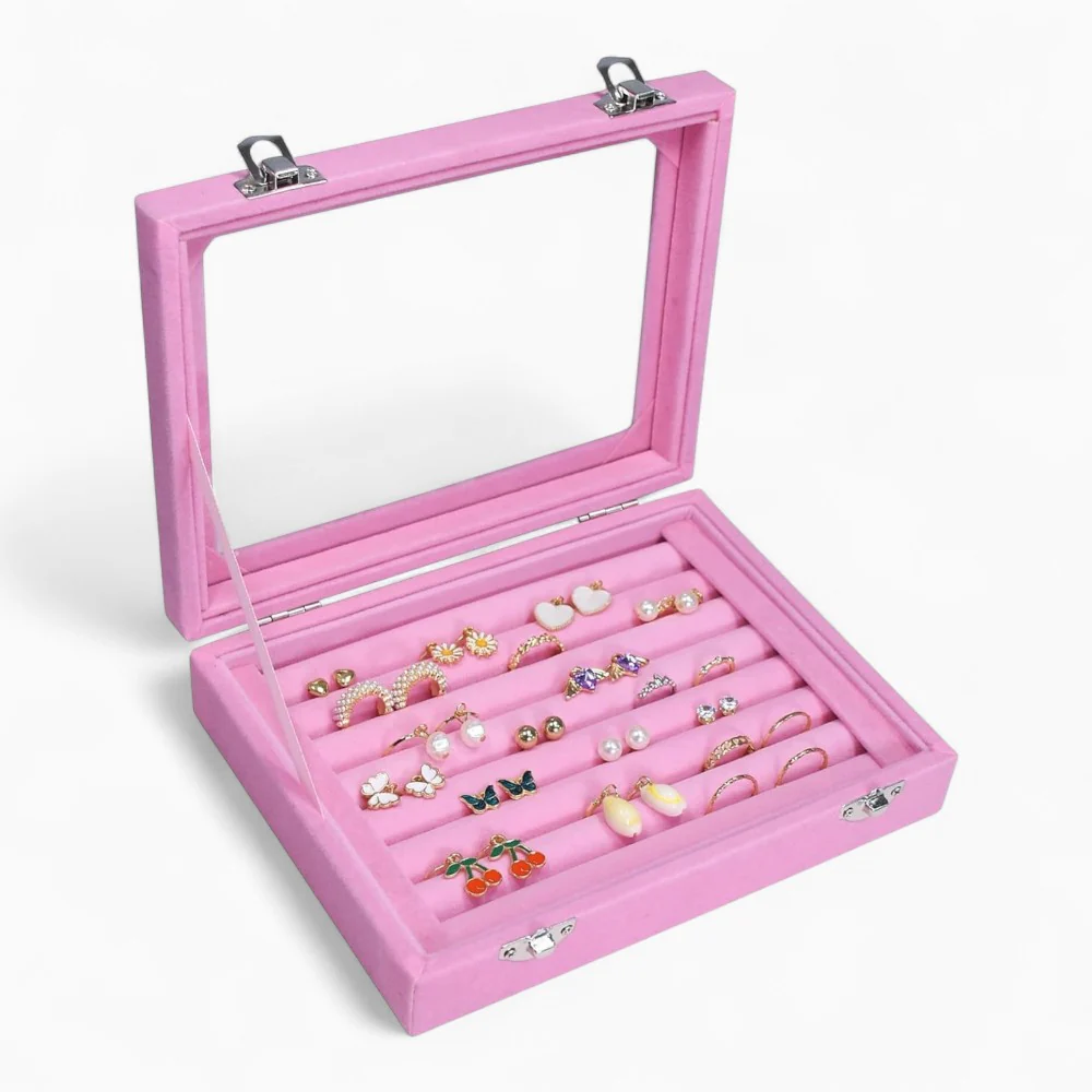 Ringvitrine — Weicher Samt-Organizer