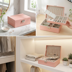 Moderne Schmuckschatulle — Organizer mit Samt-Innenfutter