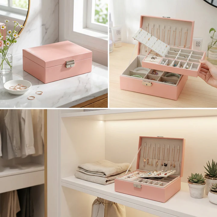 Moderne Schmuckschatulle — Organizer mit Samt-Innenfutter