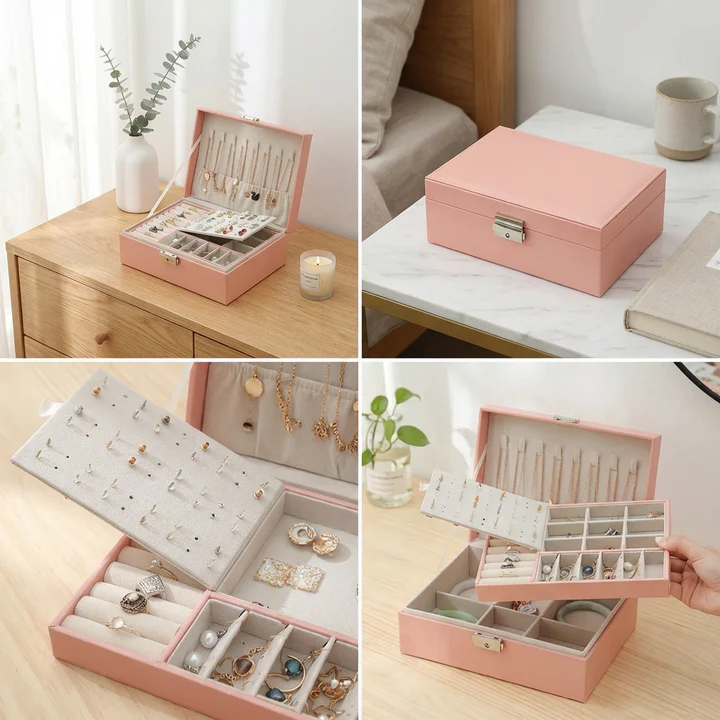 Moderne Schmuckschatulle — Organizer mit Samt-Innenfutter