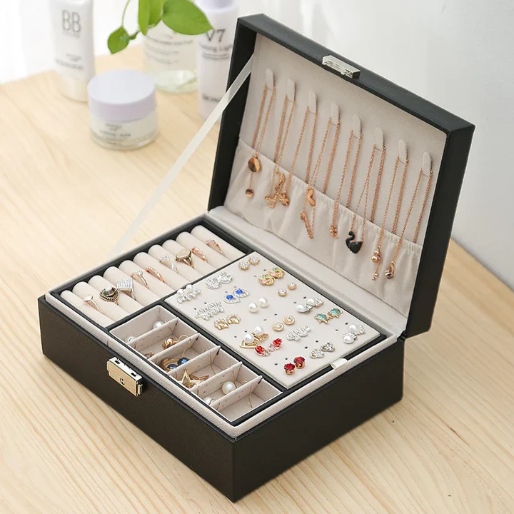 Moderne Schmuckschatulle — Organizer mit Samt-Innenfutter